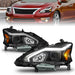 ANZO 13-15 Nissan Altima (w/o Factory HID Bulbs) Projector Headlights - w/ Light Bar Black Housing ANZO