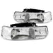 ANZO 1999-2002 Chevrolet Silverado 1500 Crystal Headlights Chrome ANZO