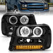 ANZO 2002-2009 Chevrolet Trailblazer Projector Headlights w/ Halo Black ANZO