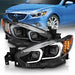 ANZO 2014-2015 Mazda 6 Projector Headlights w/ Plank Style Design Black ANZO