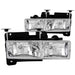 ANZO 1988-1998 Chevrolet C1500 Crystal Headlights Chrome w/o Bulbs ANZO