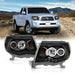 ANZO 2005-2011 Toyota Tacoma Projector Headlights w/ Halo Black ANZO