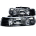 ANZO 1999-2002 Chevrolet Silverado 1500 Crystal Headlights Black ANZO