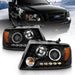 ANZO 2004-2008 Ford F-150 Projector Headlights w/ Halo and LED Black ANZO