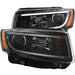 ANZO 2014-2015 Jeep Grand Cherokee Projector Headlights w/ Plank Style Design Black ANZO