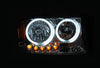 ANZO 1997-2004 Dodge Dakota Projector Headlights w/ Halo Black 1 pc ANZO