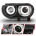 ANZO 2008-2014 Dodge Challenger Projector Headlights w/ Halo Black (CCFL) ANZO