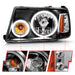 ANZO 2001-2011 Ford Ranger Projector Headlights w/ Halo Black (CCFL) 1 pc ANZO