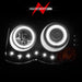 ANZO 2008-2010 Jeep Grand Cherokee Projector Headlights w/ Halo Black (CCFL) ANZO