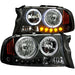 ANZO 1997-2004 Dodge Dakota Projector Headlights w/ Halo Black 1 pc ANZO