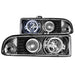 ANZO 1998-2005 Chevrolet S-10 Projector Headlights w/ Halo Black ANZO