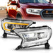 ANZO 19-23 Ford Ranger Full LED Projector Headlights w/ Initiation & Sequential - Chrome ANZO