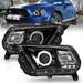 ANZO 2010-2014 Ford Mustang Projector Headlights w/ Halo Black (CCFL) ANZO