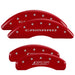 MGP 4 Caliper Covers Engraved Front Gen 5/Camaro Engraved Rear Gen 5/SS Red finish silver ch MGP