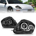 ANZO 2000-2005 Mitsubishi Eclipse Projector Headlights w/ Halo Black ANZO