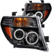 ANZO 2005-2008 Nissan Frontier Projector Headlights w/ Halo Black ANZO