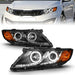 ANZO 2011-2013 Kia Optima Projector Headlights w/ Halo Black (CCFL) ANZO