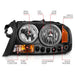 ANZO 1997-2004 Dodge Dakota Crystal Headlights Black 1pc ANZO