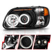 ANZO 1995-2001 Ford Explorer Projector Headlights w/ Halo Black 1 pc ANZO