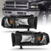 ANZO 1994-2001 Dodge Ram Crystal Headlights Black ANZO