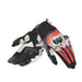 Dainese Mig 3 Unisex Leather Gloves Black/Red Spray/White - Small Dainese