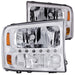 ANZO 2000-2004 Ford Excursion Crystal Headlights Chrome w/ LED 1pc ANZO