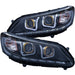 ANZO 2013-2015 Honda Accord Projector Headlights w/ U-Bar Black ANZO