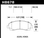 Hawk 2006-11 Honda Ridgeline 2009-13 Acura TL Street LTS Front Brake Pads