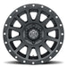 ICON Compression 17x8.5 6x135 6mm Offset 5in BS 87.1mm Bore Satin Black Wheel