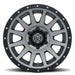 ICON Compression 17x8.5 5x5 -6mm Offset 4.5in BS 71.5mm Bore Titanium Wheel