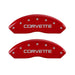 MGP 4 Caliper Covers Gloss Red Engraved with Corvette C4 (Full Kit 4 Pieces)