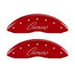 MGP 4 Caliper Covers Engraved Front & Rear Cursive/Camaro Red finish silver ch