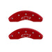 MGP 4 Caliper Covers Engraved Front & Rear Bowtie Red finish silver ch