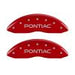 MGP 4 Caliper Covers Engraved Front Pontiac Engraved Rear G8 Red finish silver ch