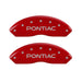 MGP 4 Caliper Covers Engraved Front Pontiac Engraved Rear GXP Red finish silver ch