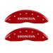 MGP 4 Caliper Covers Engraved Front & Rear Honda Red finish silver ch