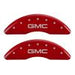 MGP 4 Caliper Covers Engraved Front & Rear GMC Red finish silver ch