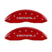 MGP 4 Caliper Covers Engraved Front & Rear Denali Red finish silver ch