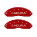 MGP 4 Caliper Covers Engraved Front & Rear Acura Red finish silver ch