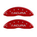 MGP 4 Caliper Covers Front Acura Rear MDX Red Finish Silver Characters