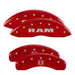 MGP 4 Caliper Covers Engraved Front RAM Engraved Rear RAMHEAD Red finish silver ch