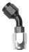 Russell Performance -10 AN Black/Silver 45 Degree Full Flow Hose End