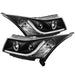 Spyder Chevy Cruze 11-14 Projector Headlights Light Tube DRL Blk PRO-YD-CCRZ11-LTDRL-BK