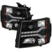 Spyder Chevy Silverado 1500 07-13 V2 Projector Headlights - LED DRL - Black PRO-YD-CS07V2-DRL-BK