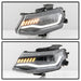 Spyder Chevy Camaro 16-18 Halogen Model Projector Headlights Black PRO-YD-CCAM16HALSI-SEQ-BK