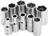 10 Pc 1/4" Met Socket Set Shallow