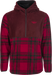 Fly Half Zip Pullover Hoodie Red Plaid Xl