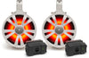 2-pack White 8' Speakers Two Amplified + Two Batteries