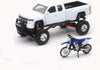 Replica 1:43 Truck/race Bike Chevy White/yamaha Bike Blue