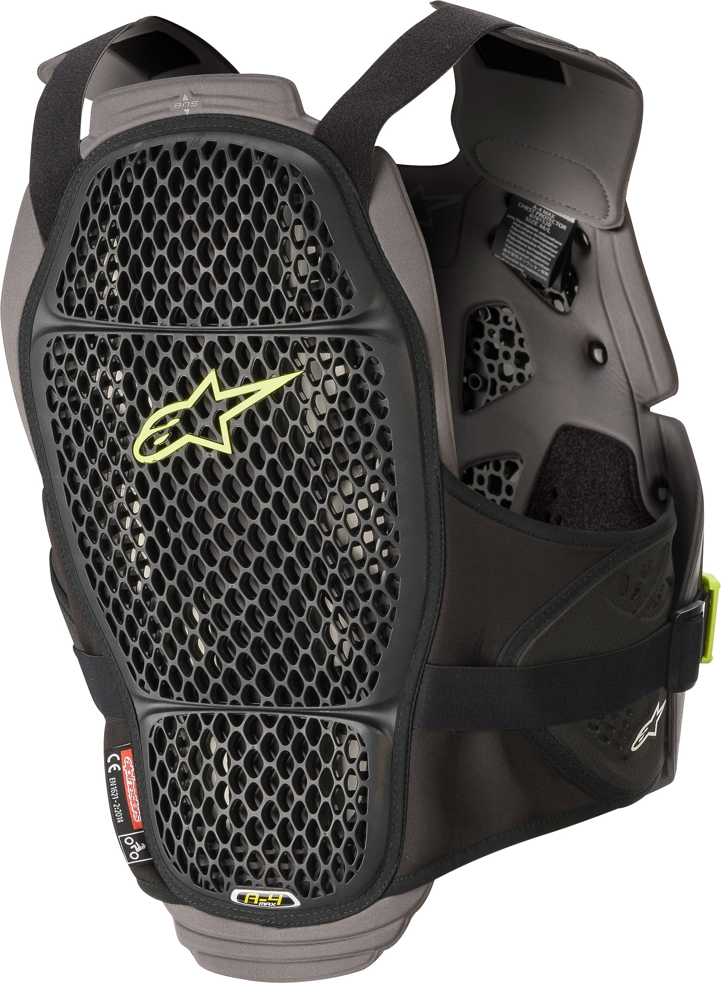 Alpinestars A-4 Max Chest Protector Blk/anth/fluo Ylw Xl/2x - Apparel Collection